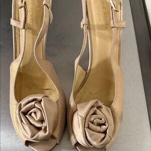 Kate Spade Nude Floral Peep Toe Heels